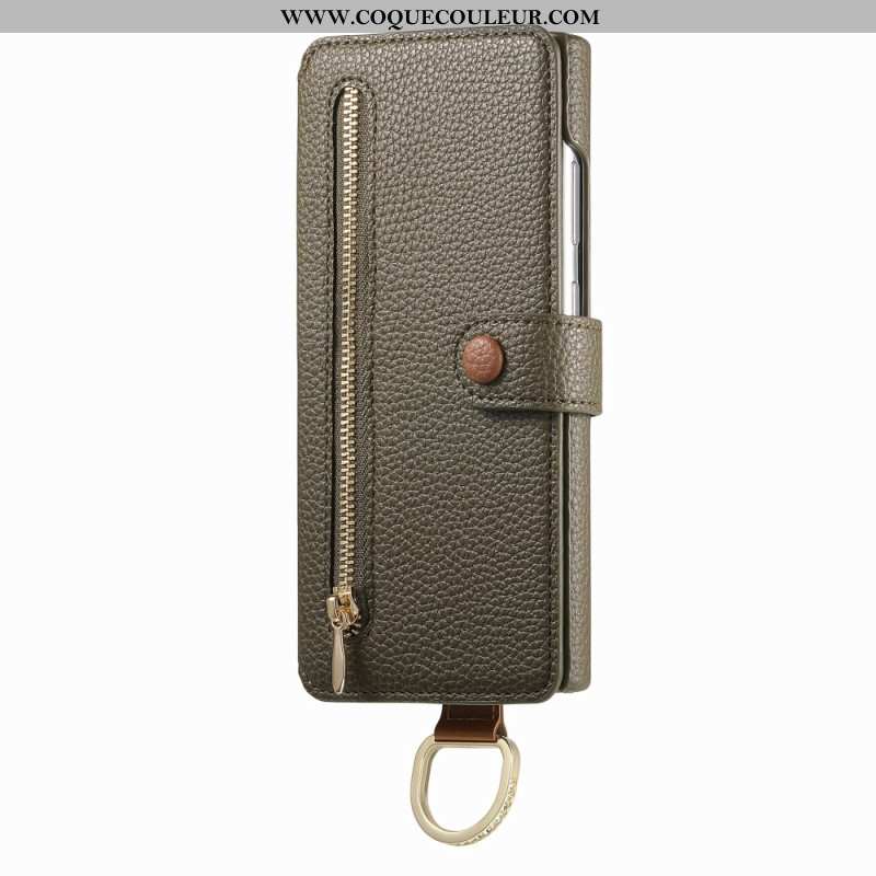 Housse Samsung Galaxy S25 Ultra 5G Portefeuille Protection RFID avec Pochette et Anneau