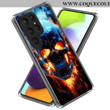 Coque Samsung Galaxy S25 Ultra 5G Crâne Enflammé