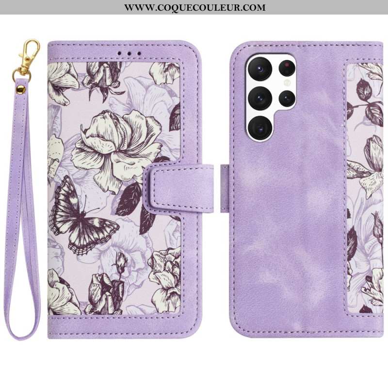 Housse Samsung Galaxy S25 Ultra Portefeuille Floral