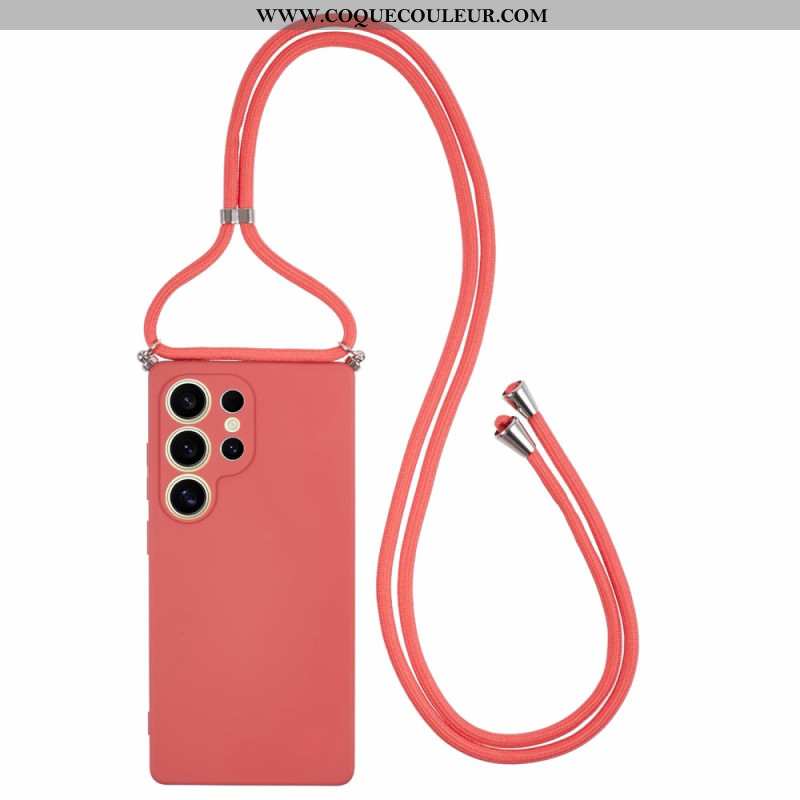 Coque à Cordon Samsung Galaxy S25 Ultra 5G Surface Caoutchoutée