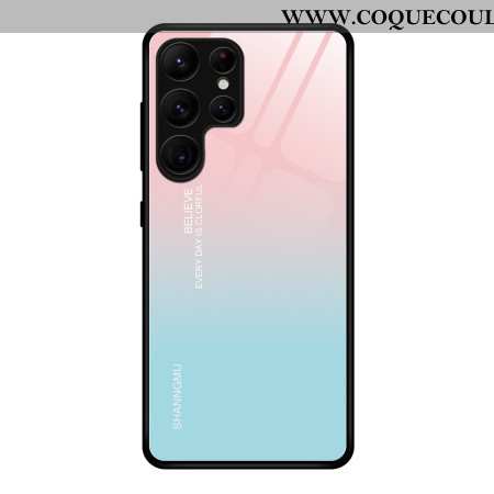 Coque Samsung Galaxy S25 Ultra 5G Verre Trempé Dégradé Rose et Bleu