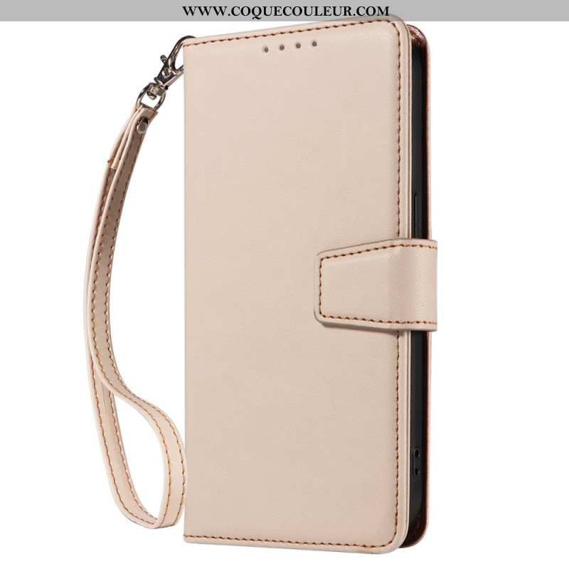 Housse Samsung Galaxy S25 Ultra 5G RFID Portefeuille Cuir avec Lanière