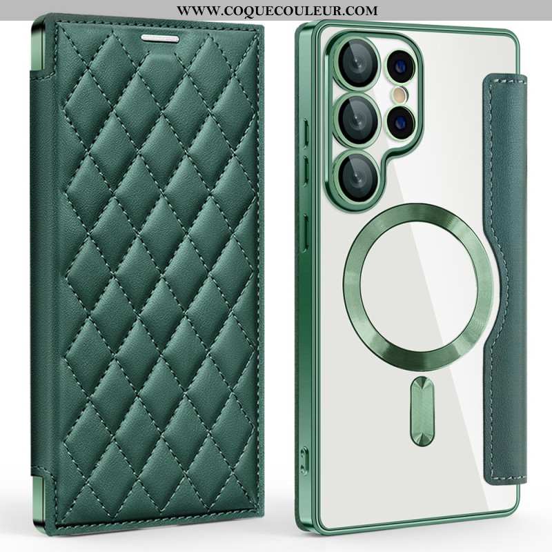 Flip Cover Samsung Galaxy S25 Ultra 5G Compatible MagSafe Matelassée
