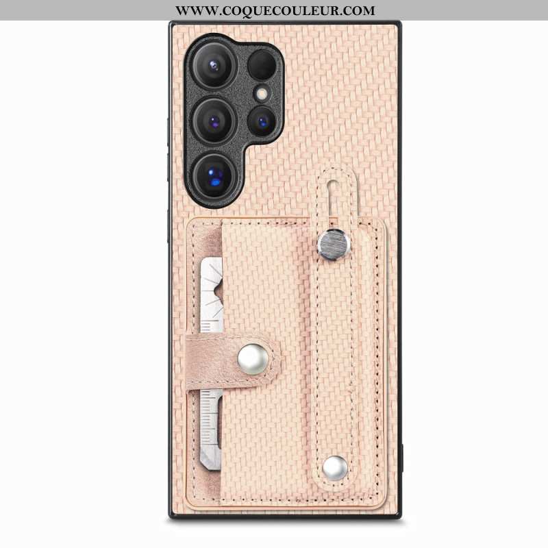 Coque Samsung Galaxy S25 Ultra 5G Porte-Cartes et Sangle-Support