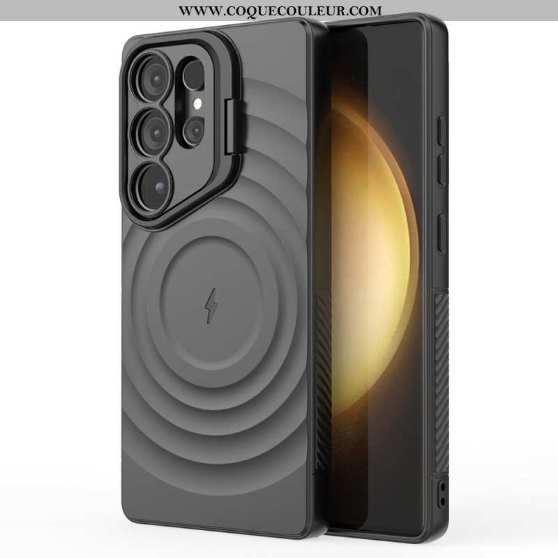 Coque Samsung Galaxy S25 Ultra Compatible MagSafe Design Ondulé avec Support