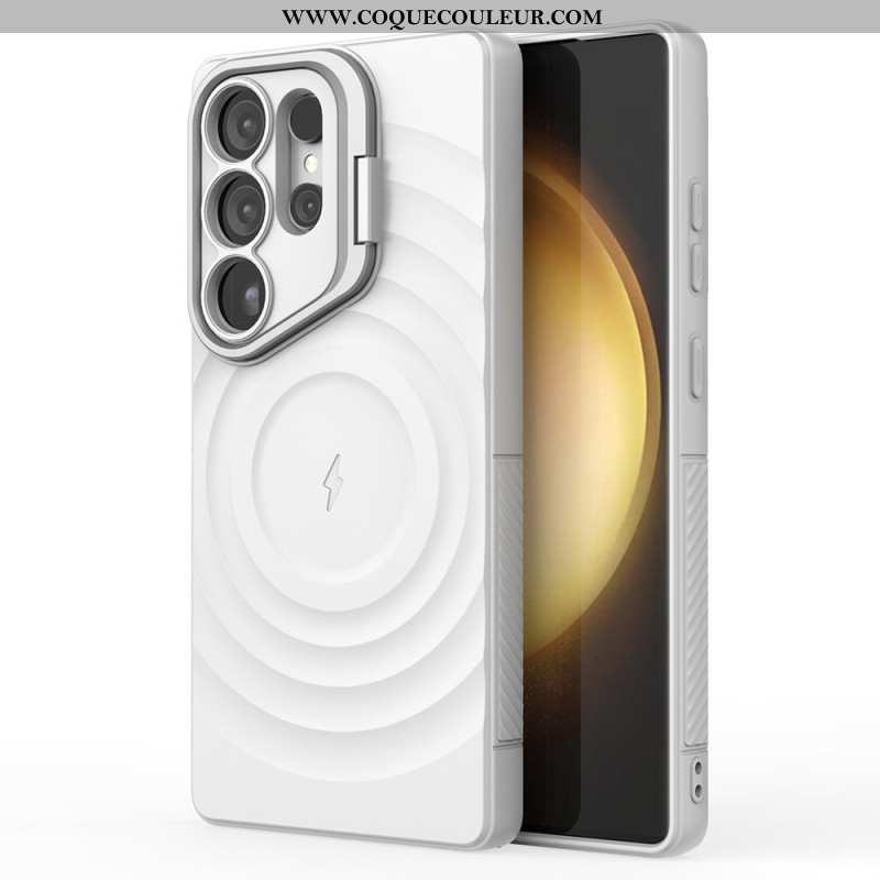 Coque Samsung Galaxy S25 Ultra Compatible MagSafe Design Ondulé avec Support
