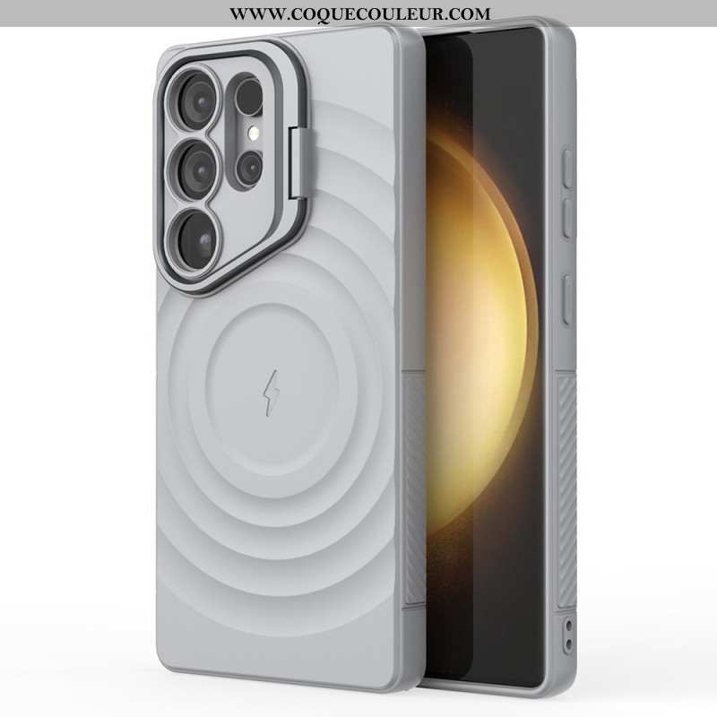 Coque Samsung Galaxy S25 Ultra Compatible MagSafe Design Ondulé avec Support