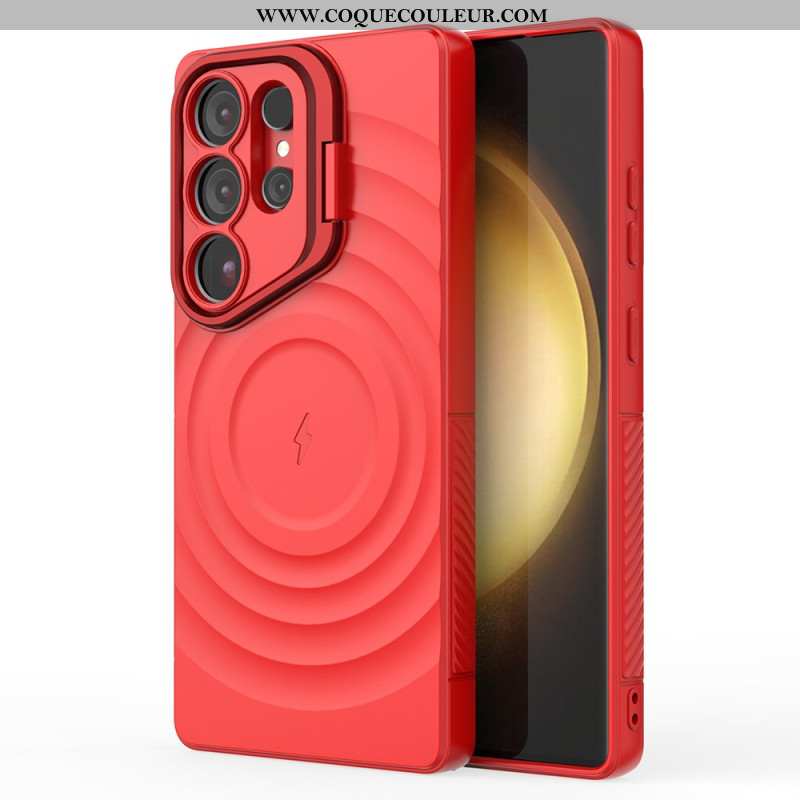 Coque Samsung Galaxy S25 Ultra Compatible MagSafe Design Ondulé avec Support