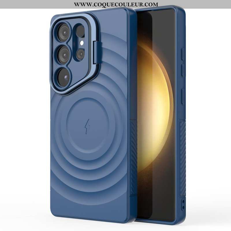 Coque Samsung Galaxy S25 Ultra Compatible MagSafe Design Ondulé avec Support