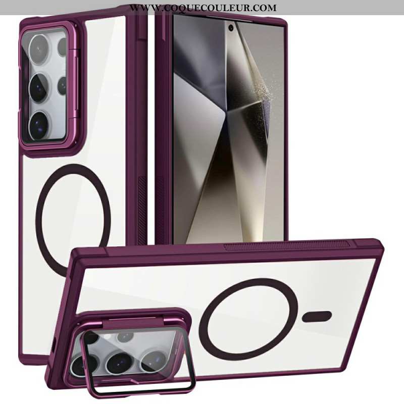 Coque Samsung Galaxy S25 Ultra 5G Compatible MagSafe avec Support Intégré