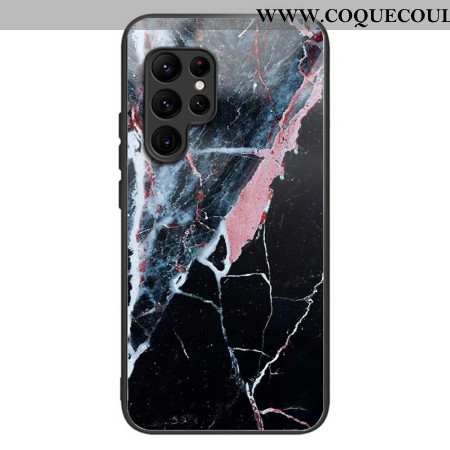 Coque Samsung Galaxy S25 Ultra 5G Verre Trempé Marbre Noir et Blanc