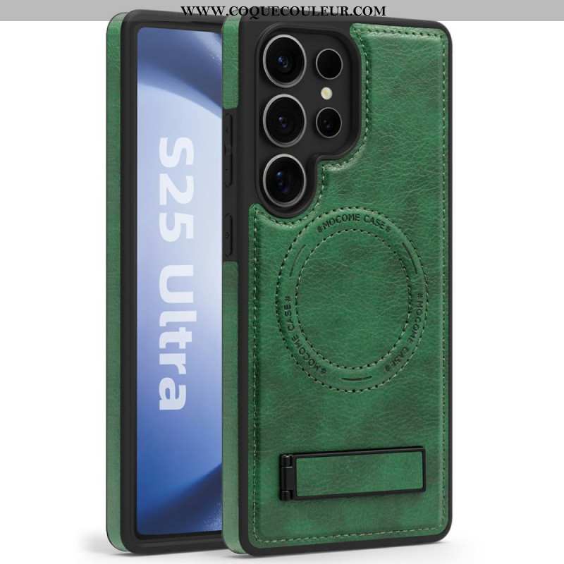 Coque Samsung Galaxy S25 Ultra 5G Effet Cuir Compatible MagSafe