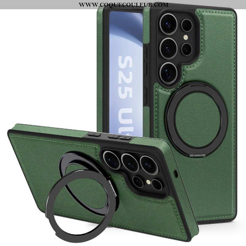 Coque Samsung Galaxy S25 Ultra 5G Magnétique avec Support Rotatif