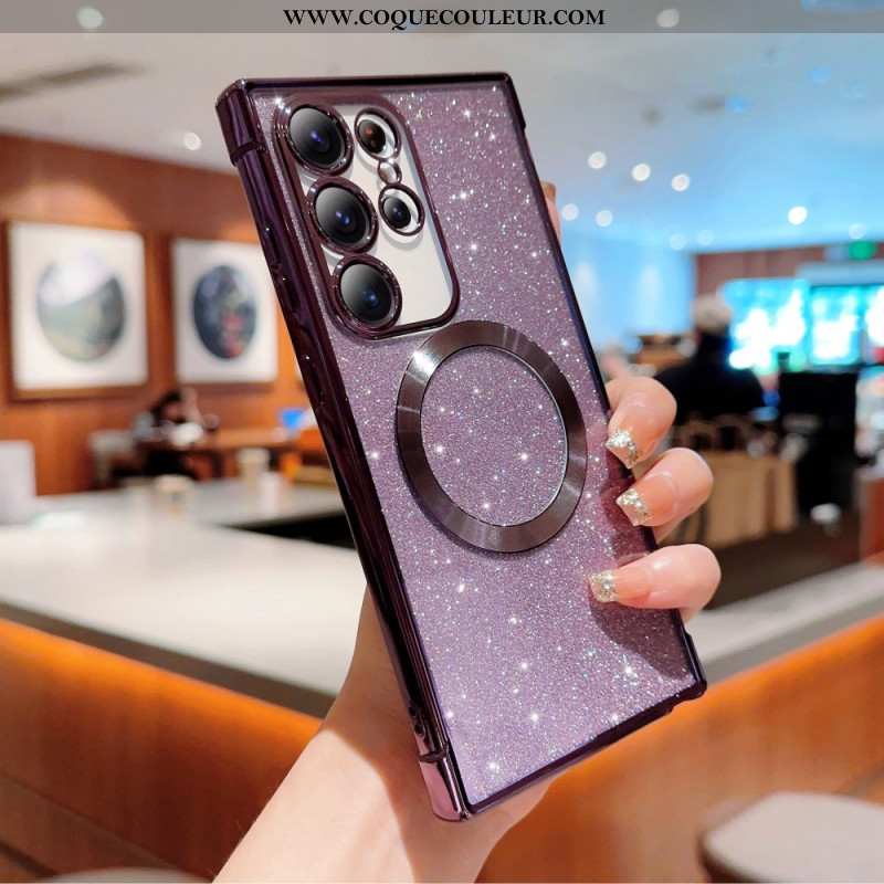 Coque Samsung Galaxy S25 Ultra 5G Compatible MagSafe Paillettes