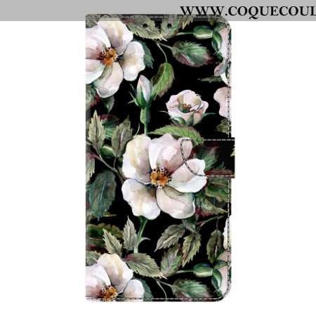 Housse Samsung Galaxy S26 Plus Motif Floral Blanc