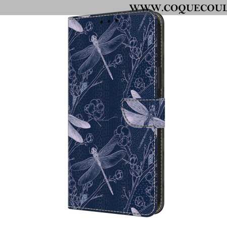 Housse Samsung Galaxy S26 Plus Libellules sur Fond Bleu