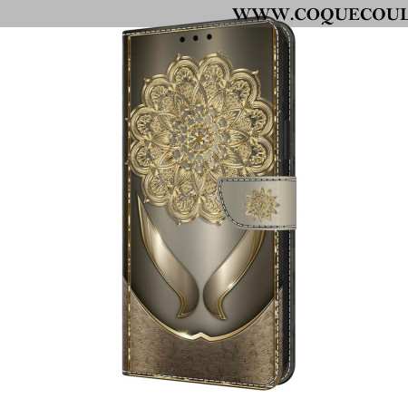 Housse Samsung Galaxy S26 Plus Fleurs Dorées Brillantes