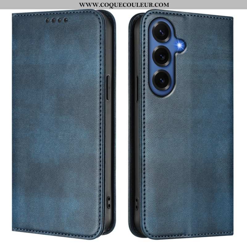 Flip Cover Samsung Galaxy S26 Plus Protection RFID Texture Rétro
