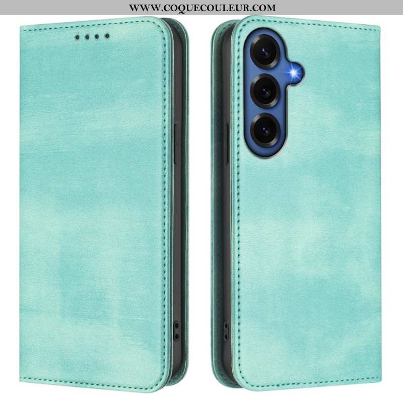 Flip Cover Samsung Galaxy S26 Plus Protection RFID Texture Rétro