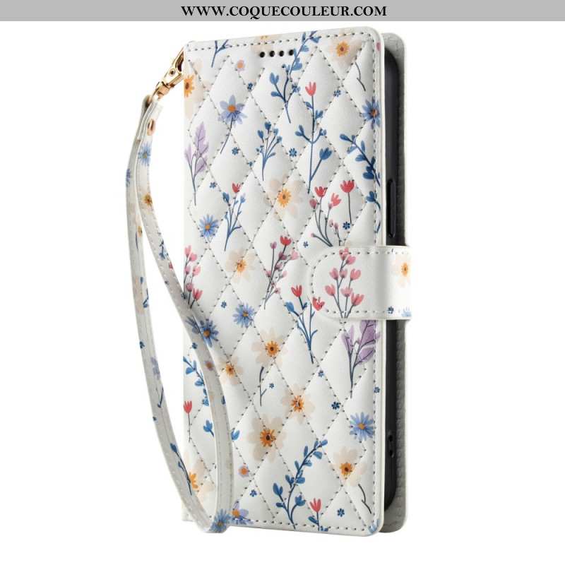 Housse Samsung Galaxy S26 Plus Fleurettes à Lanière