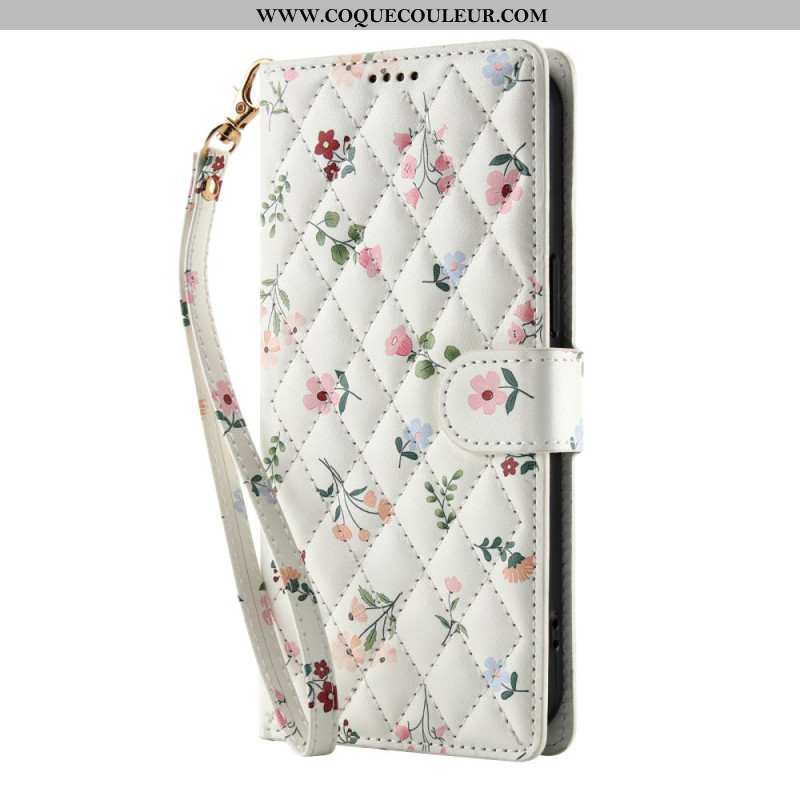 Housse Samsung Galaxy S26 Plus Fleurettes à Lanière