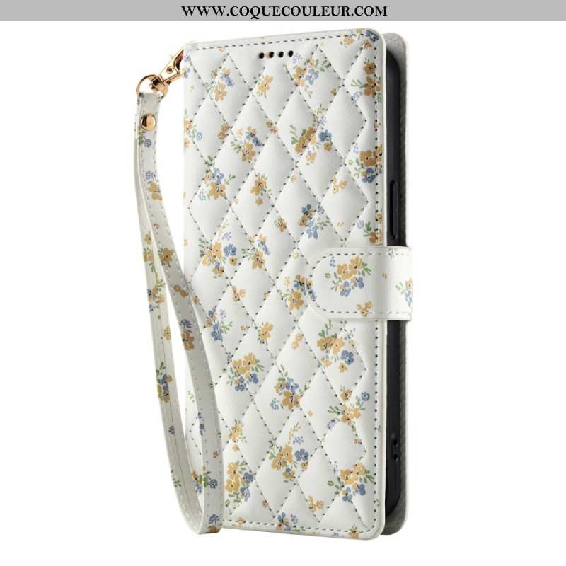 Housse Samsung Galaxy S26 Plus Fleurettes à Lanière