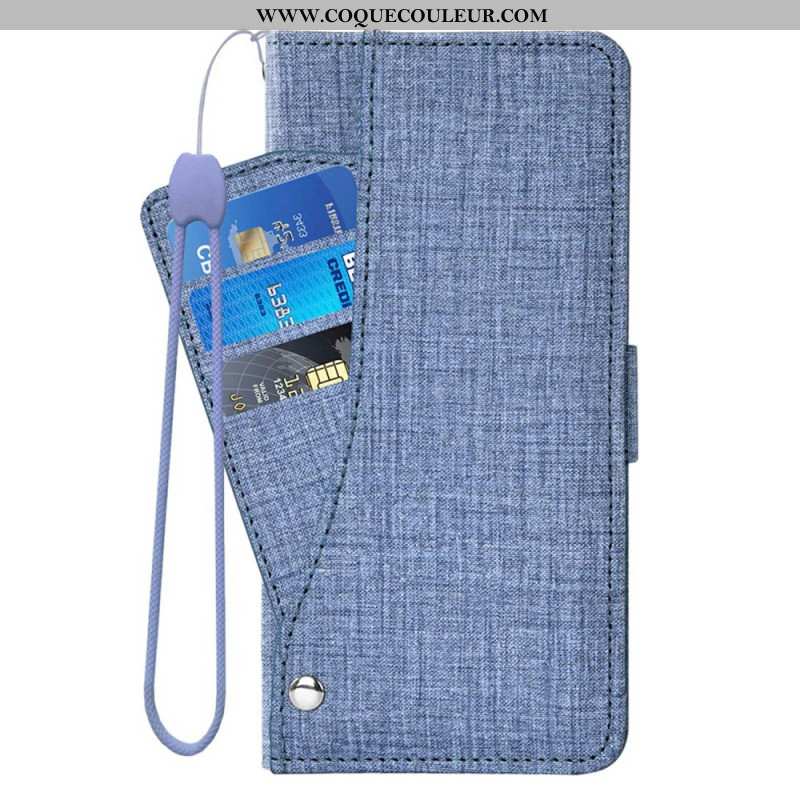 Housse Samsung Galaxy S26 avec Texture Jean et Porte-Cartes Rotatif