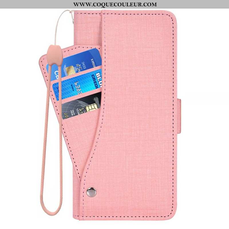 Housse Samsung Galaxy S26 avec Texture Jean et Porte-Cartes Rotatif