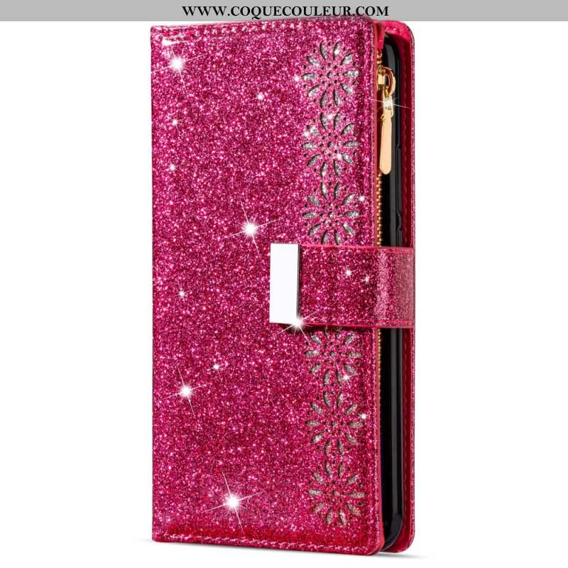 Housse Samsung Galaxy S26 Portefeuille Pailleté