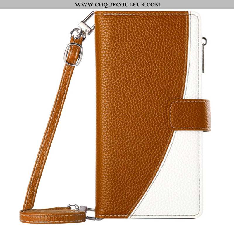 Housse Samsung Galaxy S26 Portefeuille Bicolore avec Sangles