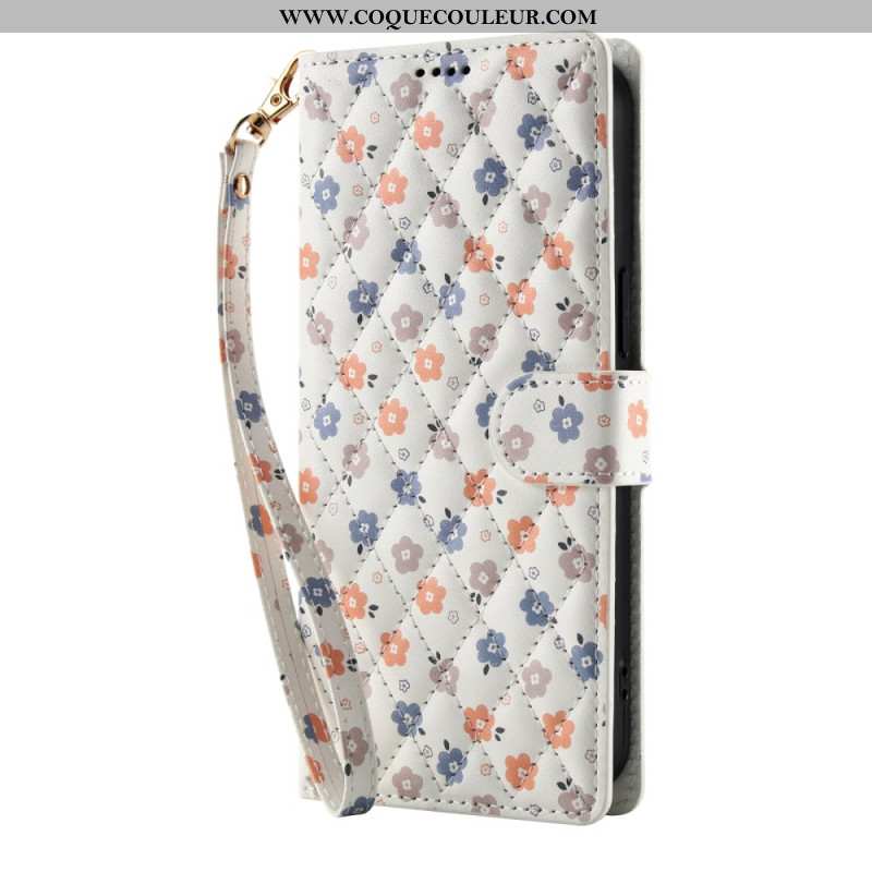 Housse Samsung Galaxy S26 Fleurettes avec Lanière