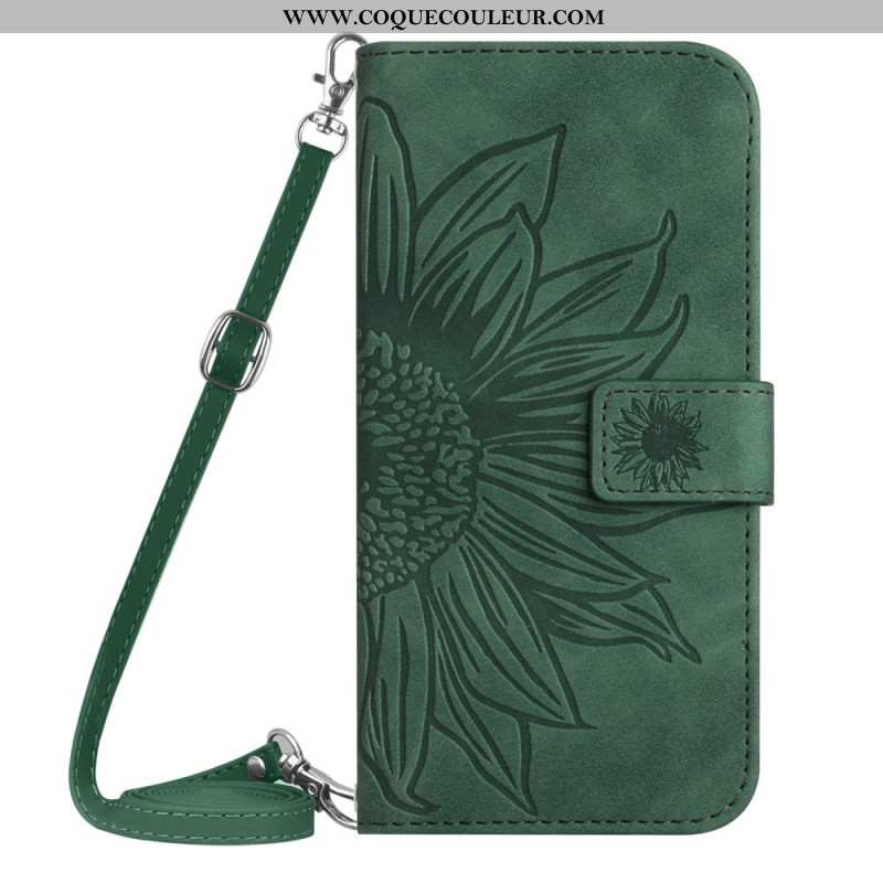 Housse Samsung Galaxy S26 Empreinte Tournesol à Bandoulière
