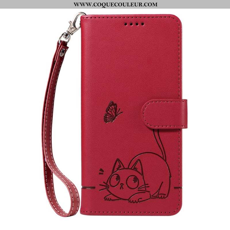 Housse Samsung Galaxy S26 Empreinte Chat à Lanière