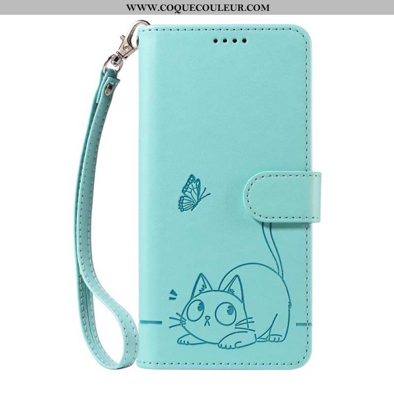 Housse Samsung Galaxy S26 Empreinte Chat à Lanière