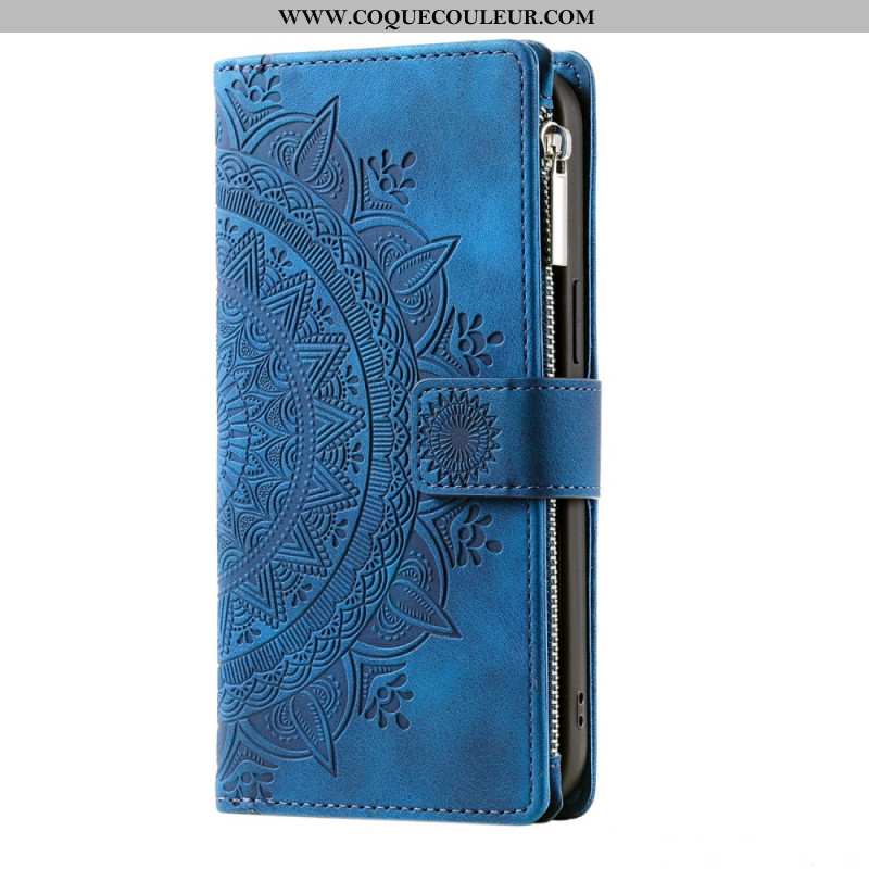 Housse Samsung Galaxy S26 Portefeuille Effet Daim Mandala
