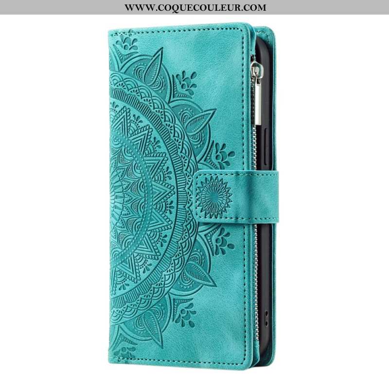 Housse Samsung Galaxy S26 Portefeuille Effet Daim Mandala