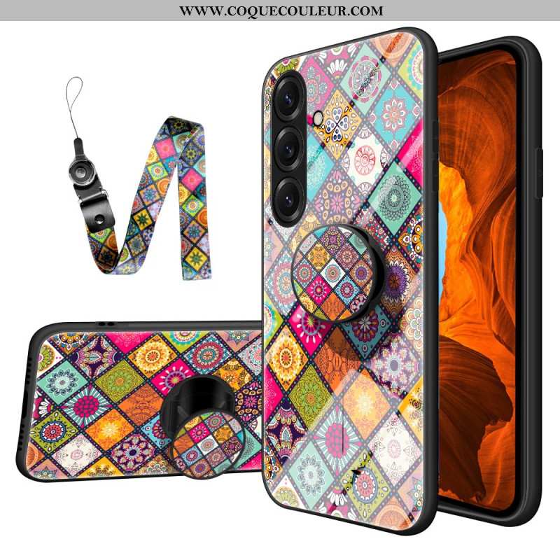 Coque Samsung Galaxy S26 Support et Lanière Patchwork