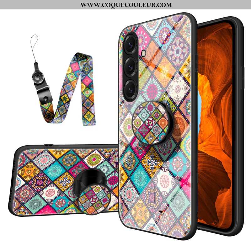 Coque Samsung Galaxy S26 Support et Lanière Patchwork
