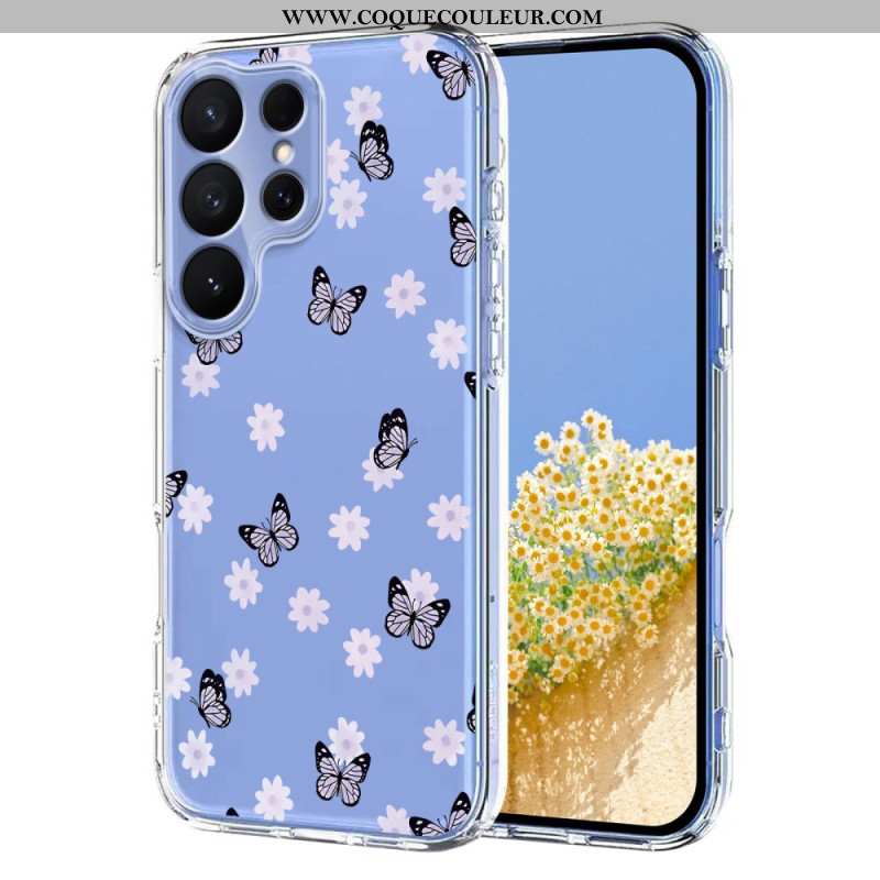 Coque Samsung Galaxy S26 Ultra Papillons et Fleurs