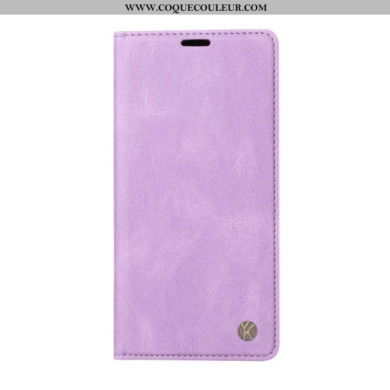 Flip Cover Samsung Galaxy S26 Ultra Effet Daim YIKATU