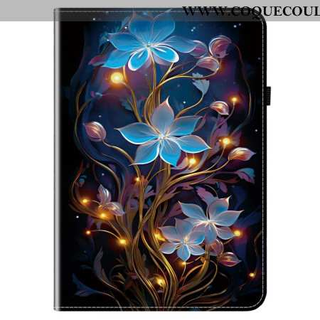 Étui Samsung Galaxy Tab S10 FE Plus Fleurettes Bleues