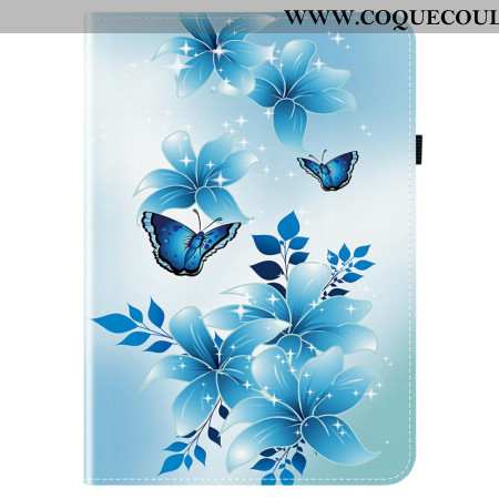 Étui Samsung Galaxy Tab S10 FE Plus Papillons Bleus