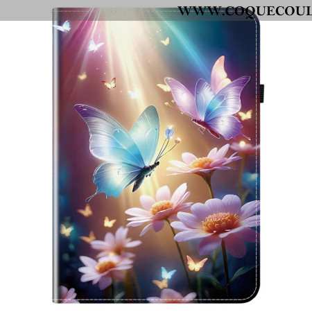 Étui Samsung Galaxy Tab S10 FE Plus Papillons Lumineux