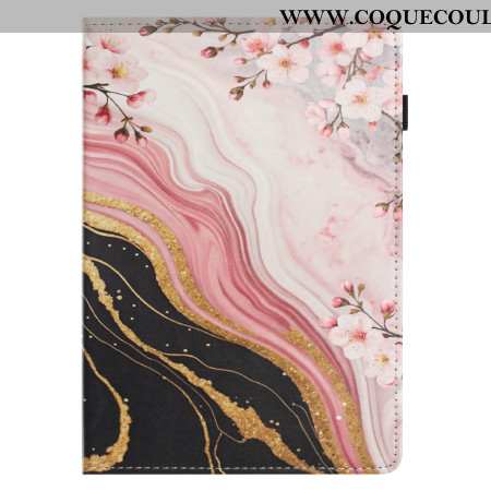 Étui Samsung Galaxy Tab S10 FE / S9 / S9 FE Motif Floral Marbre