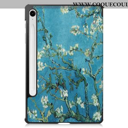 Smart Case Samsung Galaxy Tab S10 Lite Renforcée Porte-Stylet Branches Fleuries