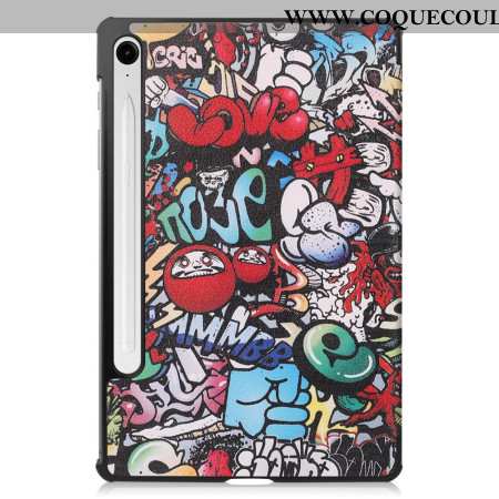Smart Case Samsung Galaxy Tab S10 Lite Renforcée Porte-Stylet Graffiti