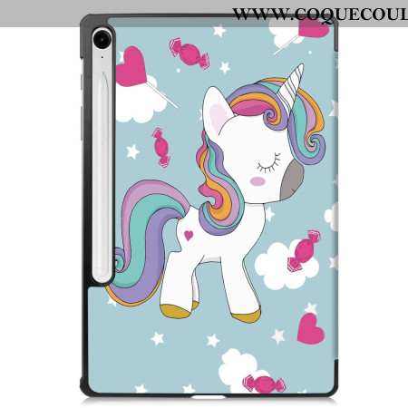 Smart Case Samsung Galaxy Tab S10 Lite Renforcée Porte-Stylet Licorne