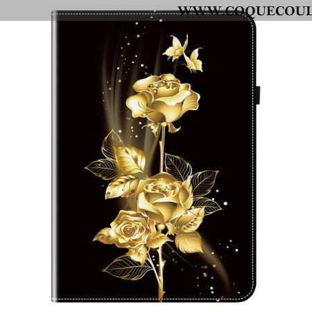 Étui Samsung Galaxy Tab S10 Plus / S9 FE Plus / S9 Plus Roses Dorées