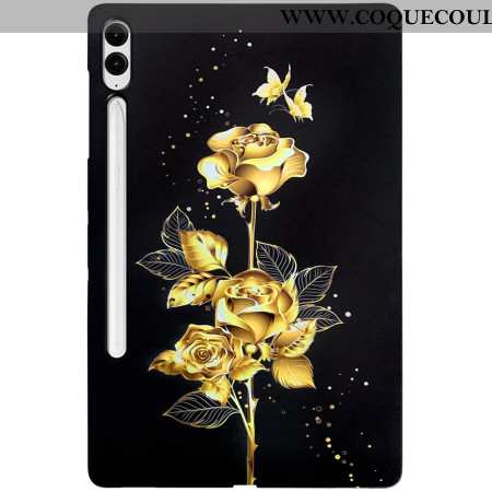 Coque Samsung Galaxy Tab S10 Plus / S9 FE Plus / S9 Plus Roses Doirées