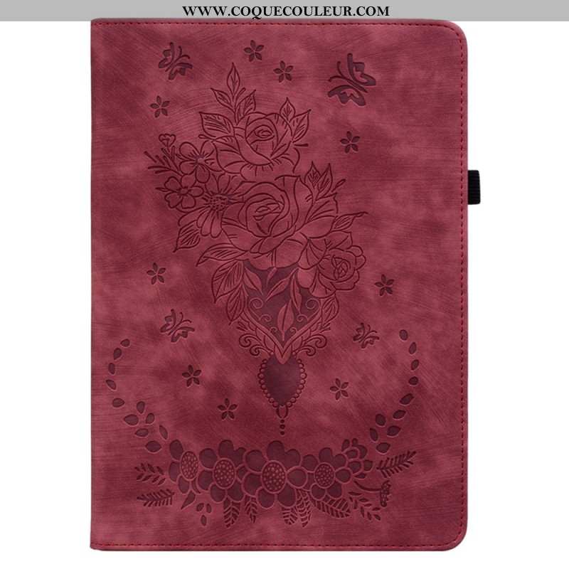 Étui Samsung Galaxy Tab S10 Plus / S9 Plus Papillons et Roses